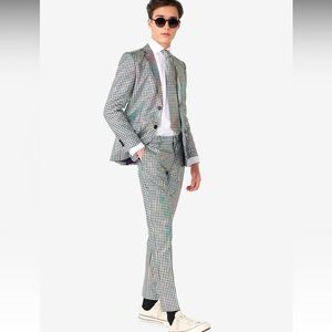 OppoSuits Disco Baller NWOT Checkered Suit SZE 14 No Tie!